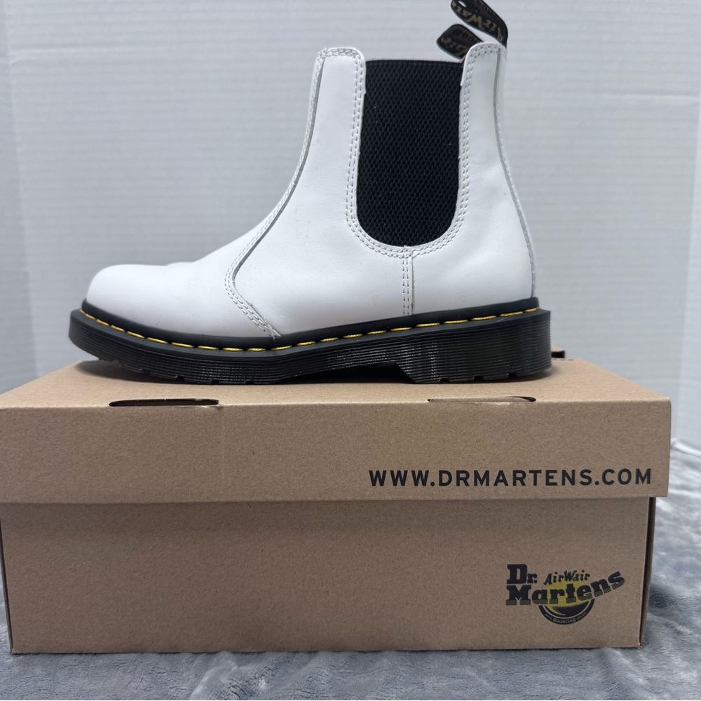 Dr. Martens White Ankle Boots